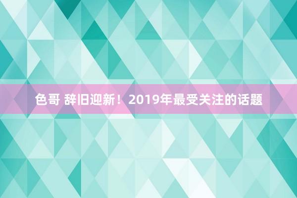 色哥 辞旧迎新！2019年最受关注的话题