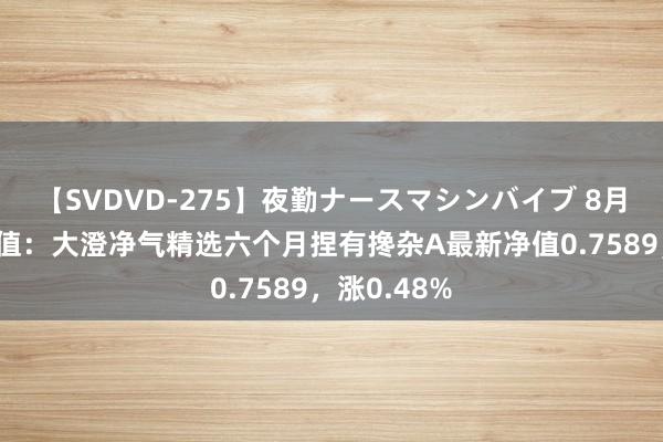 【SVDVD-275】夜勤ナースマシンバイブ 8月7日基金净值：大澄净气精选六个月捏有搀杂A最新净值0.7589，涨0.48%