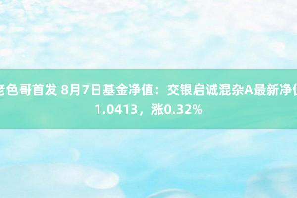 老色哥首发 8月7日基金净值：交银启诚混杂A最新净值1.0413，涨0.32%