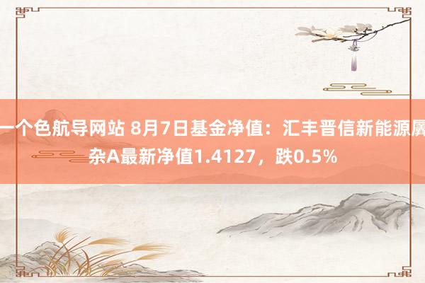 一个色航导网站 8月7日基金净值：汇丰晋信新能源羼杂A最新净值1.4127，跌0.5%