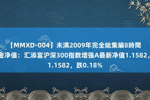 【MMXD-004】未満2009年完全総集編8時間 8月6日基金净值：汇添富沪深300指数增强A最新净值1.1582，跌0.18%