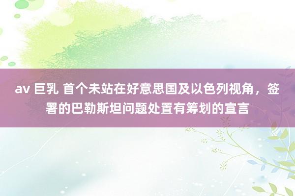 av 巨乳 首个未站在好意思国及以色列视角，签署的巴勒斯坦问题处置有筹划的宣言