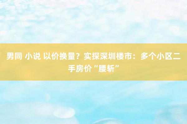 男同 小说 以价换量？实探深圳楼市：多个小区二手房价“腰斩”