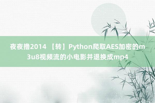 夜夜撸2014 【转】Python爬取AES加密的m3u8视频流的小电影并退换成mp4