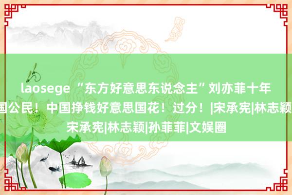 laosege “东方好意思东说念主”刘亦菲十年前即是好意思国公民！中国挣钱好意思国花！过分！|宋承宪|林志颖|孙菲菲|文娱圈