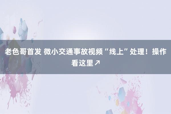 老色哥首发 微小交通事故视频“线上”处理！操作看这里↗