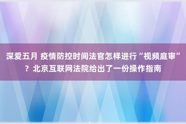 深爱五月 疫情防控时间法官怎样进行“视频庭审”？　北京互联网法院给出了一份操作指南